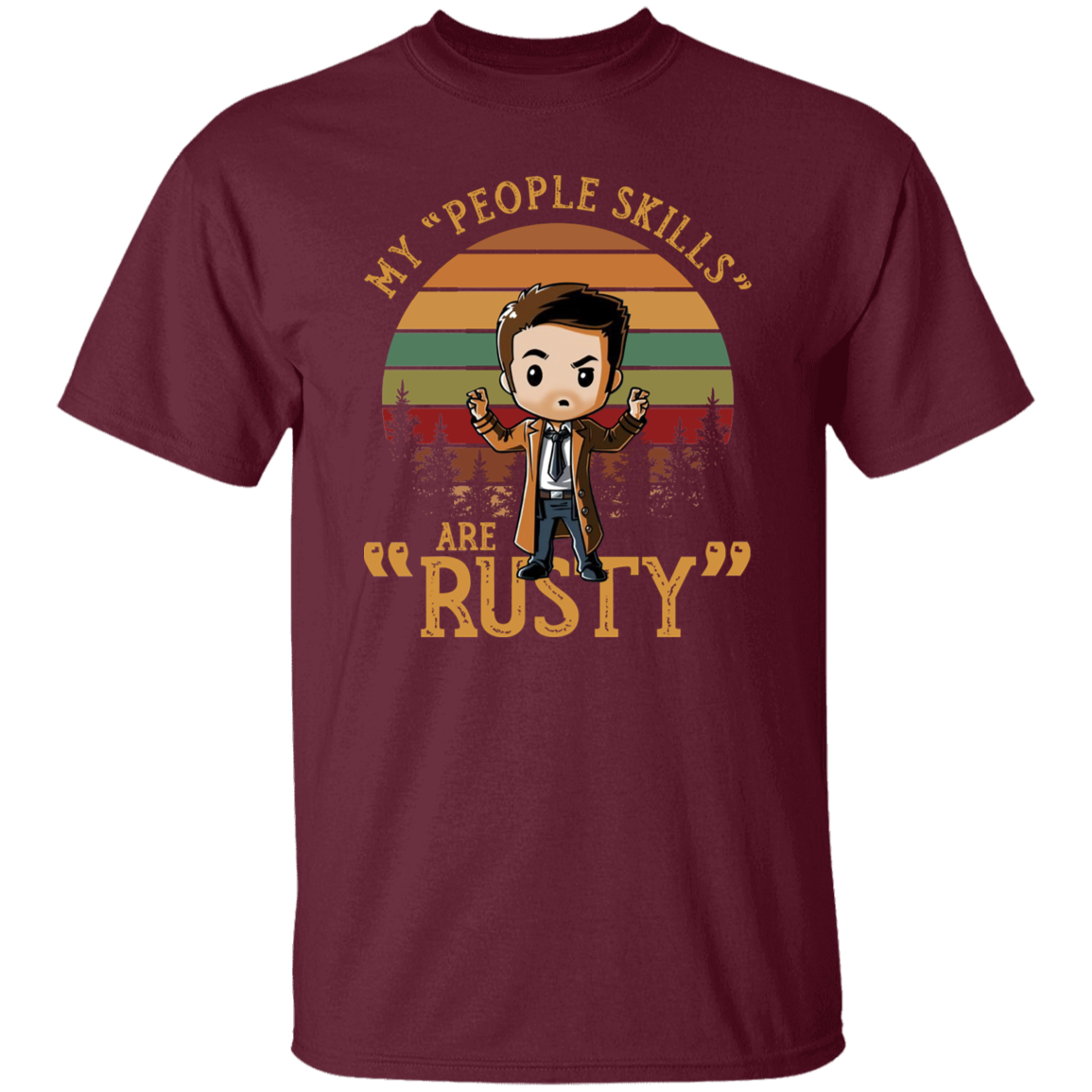 Chibi Castiel Supernatural My People Skills Are Rusty T-Shirt