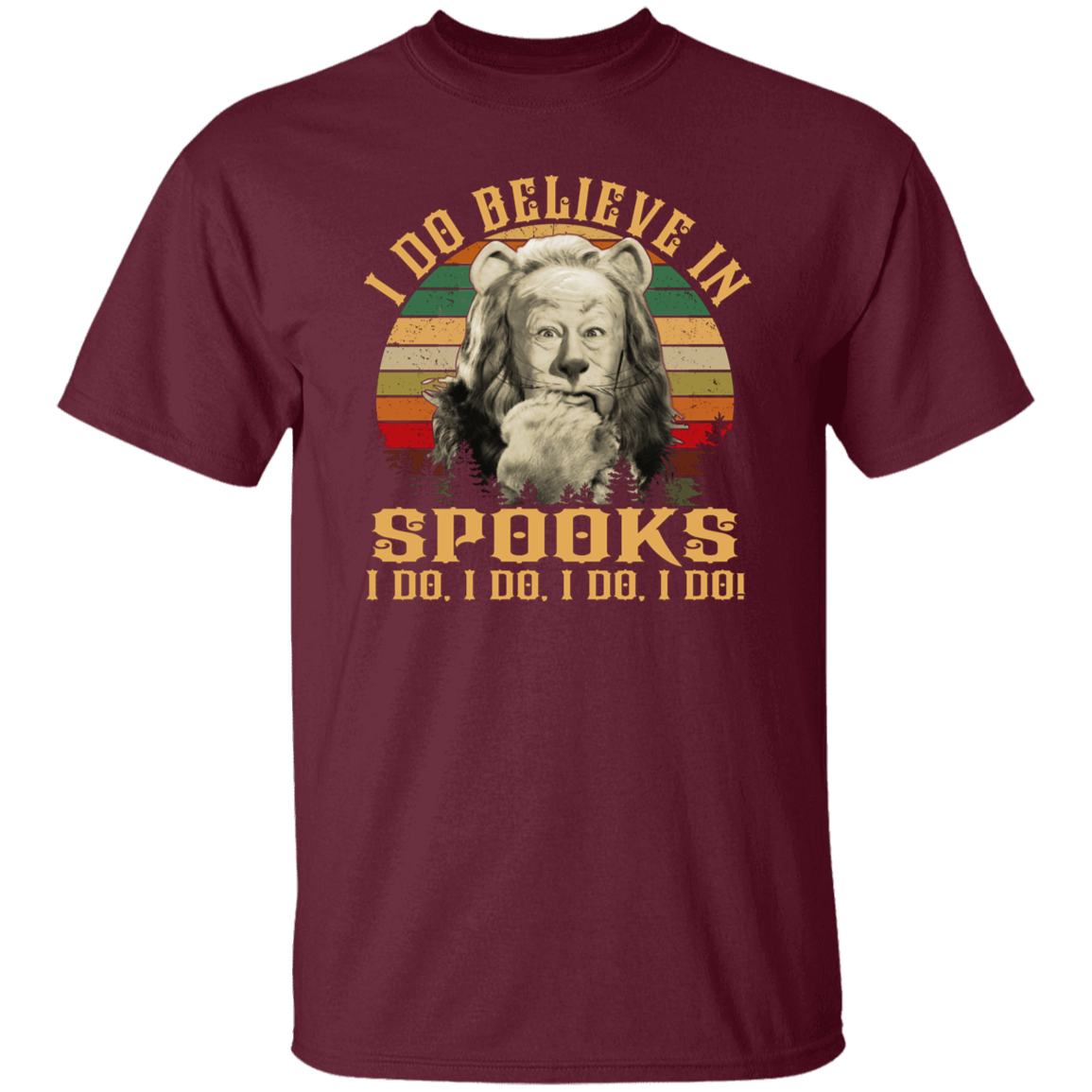 The Cowardly Lion I Do Believe In Spooks Vintage T-Shirt