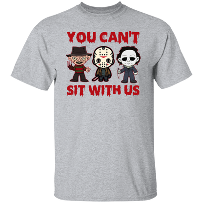 You Can’t Sit With Us Horror Movies Halloween Funny T-Shirt - leleart