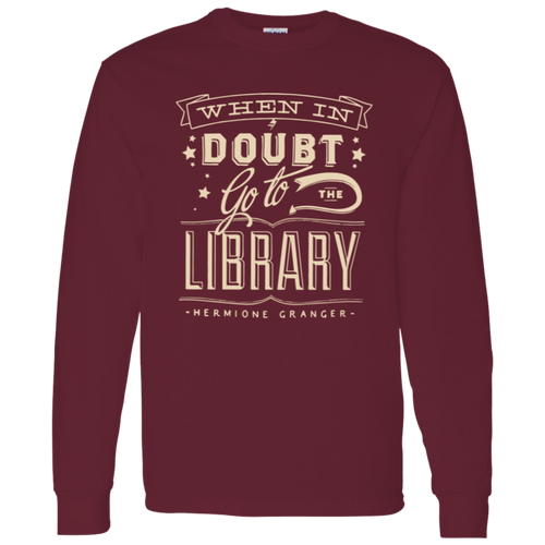 When In Doubt Go To The Library Hermione Granger Teacher T-Shirt - LONG SLEEVE