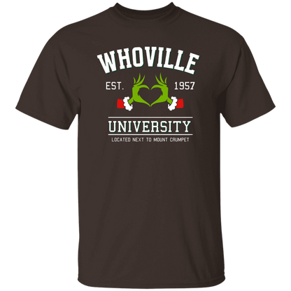 Whoville University Located Next To Mount Crumpet Funny Christmas Teacher Vintage T-Shirt