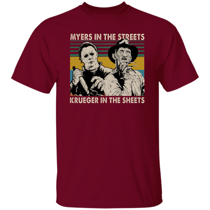 Michael Myers In The Streets Krueger In The Sheets Vintage T-Shirt