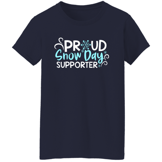 Proud Snow Day Supporter Teacher Vintage  Ladies' 5.3 oz. T-Shirt