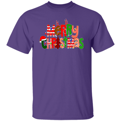 Merry Christmas With Rich Pattern Teacher T-Shirt - lapicta