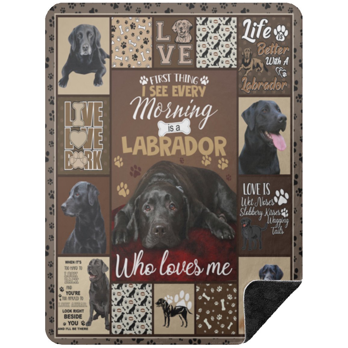 I See Every Morning Is A Labrador Fleece Blanket, Premium Sherpa Blanket, Dog Lover Gift, The Labrador Retriever Blanket	BSHL Premium Black Sherpa Blanket 60x80