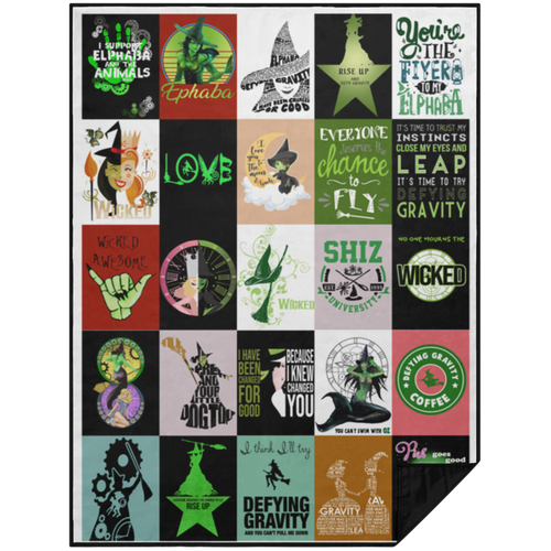 Wicked Fleece Blanket, Premium Sherpa Blanket, Wicked Blanket, Musical Quilt, Wicked Musical Blanket	 PBL Premium Picnic Blanket 60x80