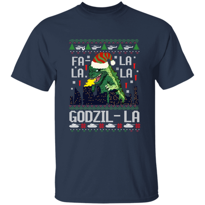 Fa La La La Godzilla Christmas Vintage T-Shirt - YOUTH