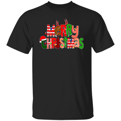Merry Christmas With Rich Pattern Teacher T-Shirt - lapicta