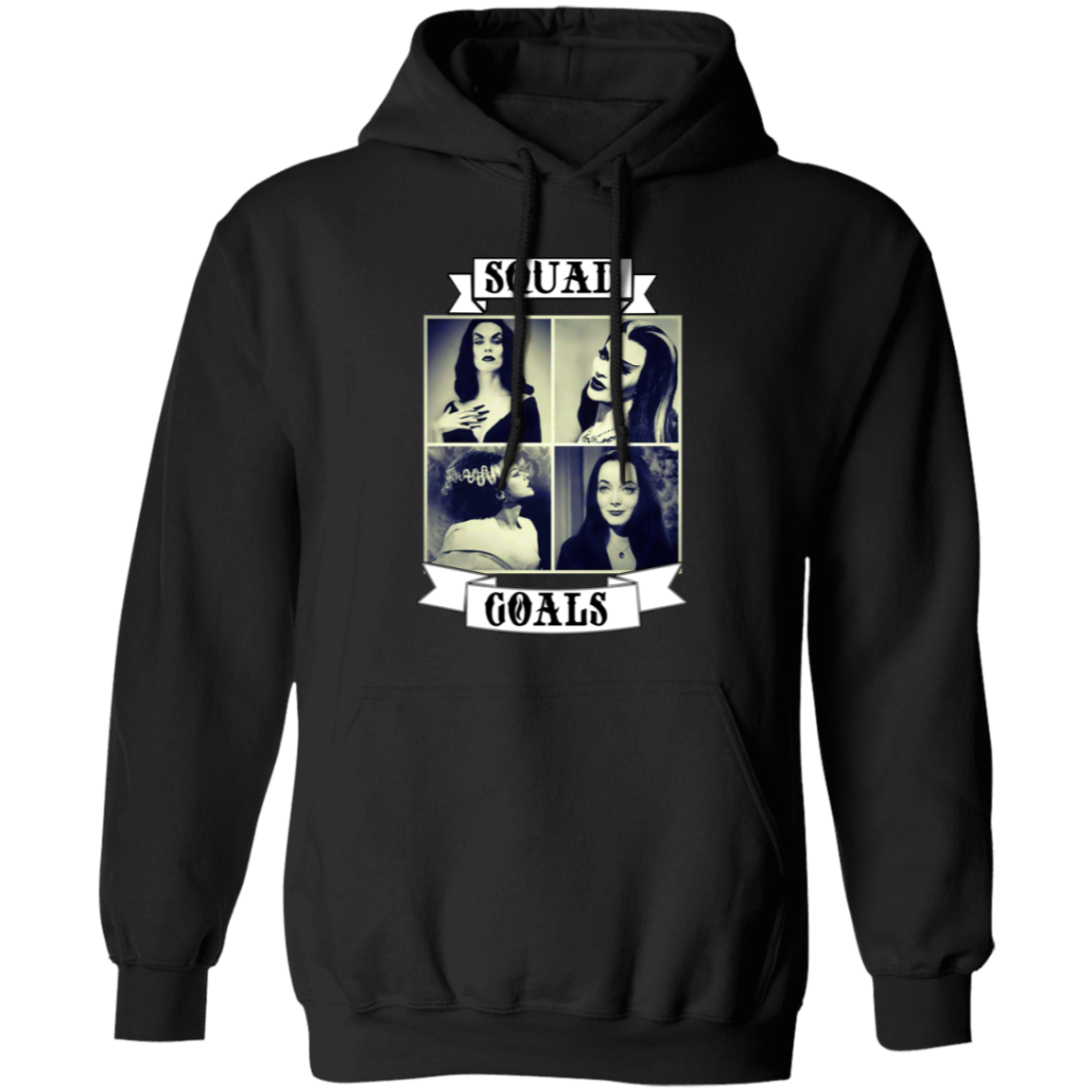 Squad Goals Vampira Morticia Adams Lily Munster Bride Of Frankenstein Gothic  Hoodie