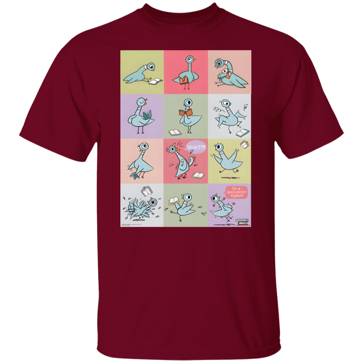 Pigeon Reading Shirt, Funny Book Lover Teacher Tee, Mo Willems Inspired Back to School T-Shirt