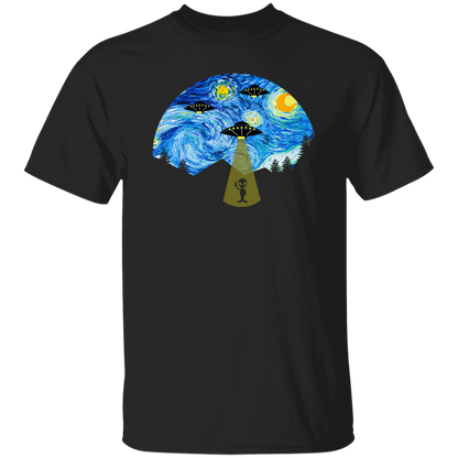 Starry Night UFO Alien Vintage T-Shirt