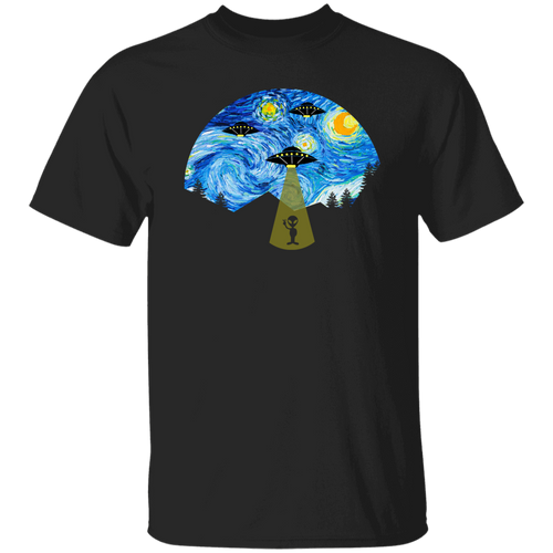 Starry Night UFO Alien Vintage T-Shirt