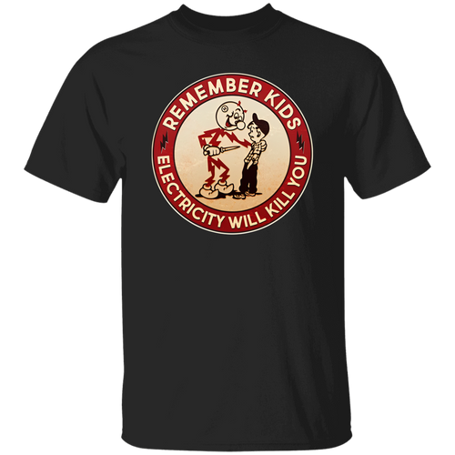 Funny Retro Vintage Electricity Will Kill You Emblem  Vintage T-Shirt
