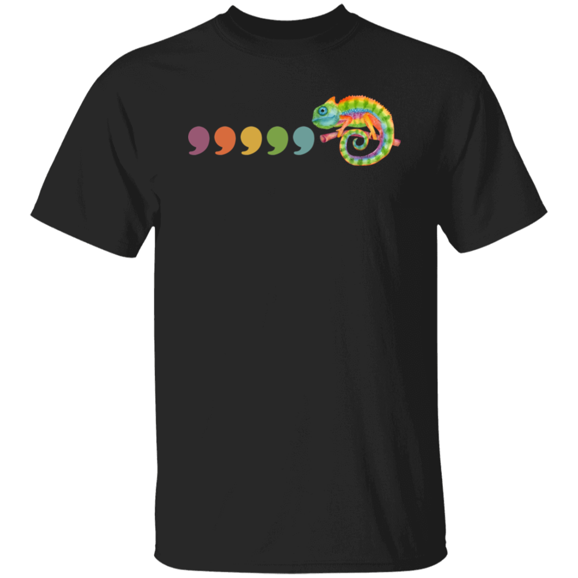 Comma Comma Chameleon Teacher T-Shirt - lapicta
