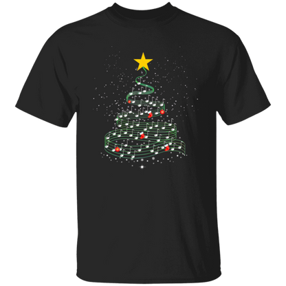 Music Note Christmas Tree Teacher Vintage Unisex  T-Shirt - letter