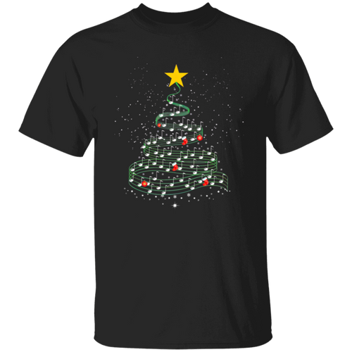Music Note Christmas Tree Teacher Vintage Unisex  T-Shirt - letter