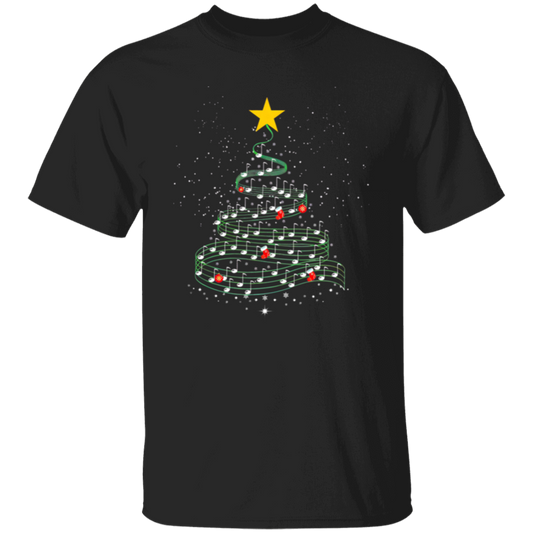 Music Note Christmas Tree Teacher Vintage Unisex  T-Shirt - letter