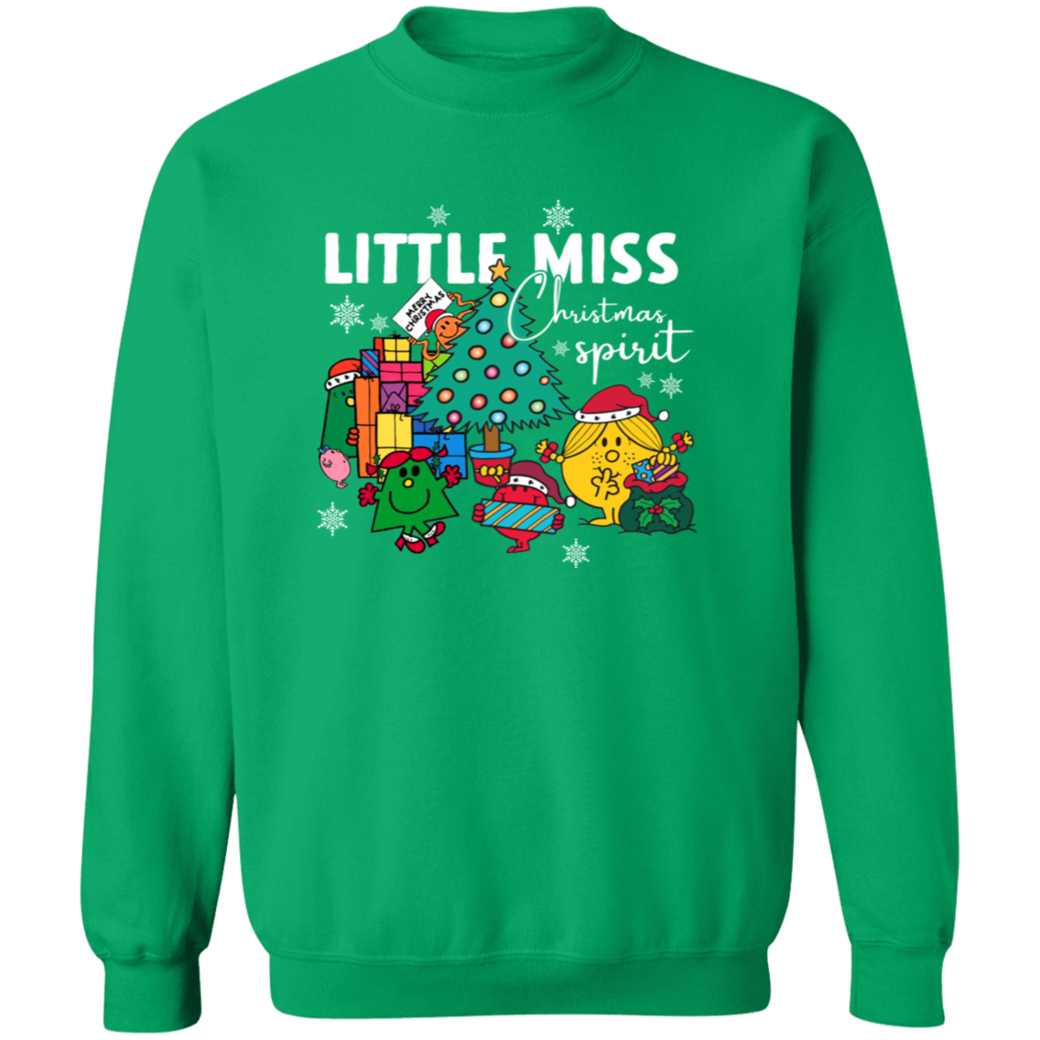 Little Miss Christmas Teacher Vintage G180 Crewneck Pullover Sweatshirt - letter