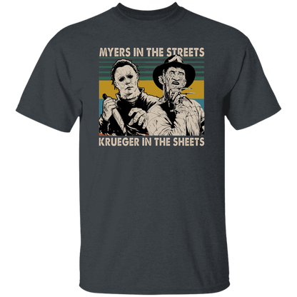 Michael Myers In The Streets Krueger In The Sheets Vintage T-Shirt