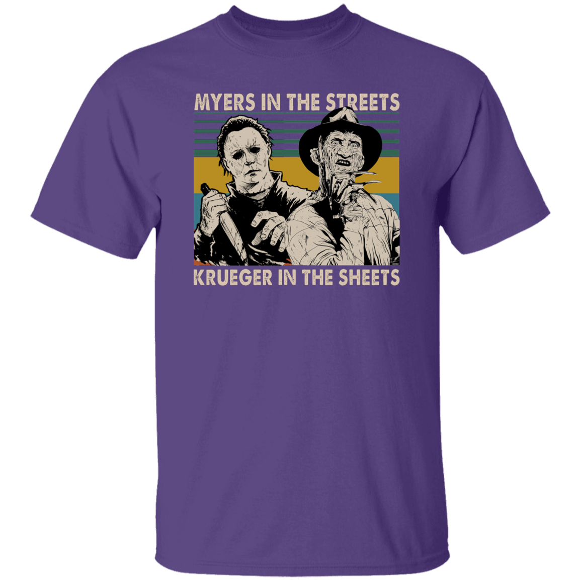 Michael Myers In The Streets Krueger In The Sheets Vintage T-Shirt