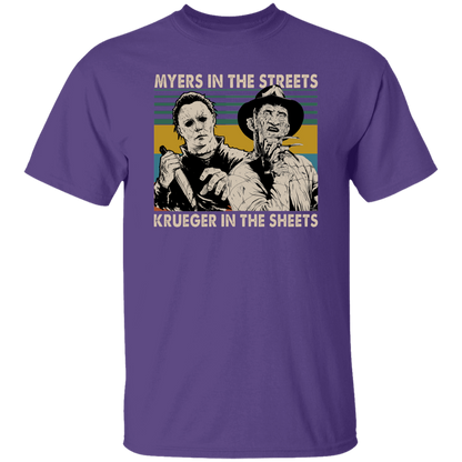 Michael Myers In The Streets Krueger In The Sheets Vintage T-Shirt