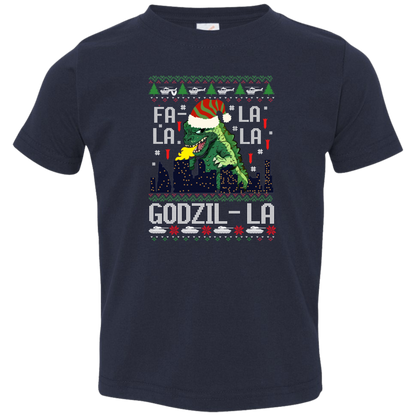 Fa La La La Godzilla Christmas Vintage  Toddler Jersey T-Shirt