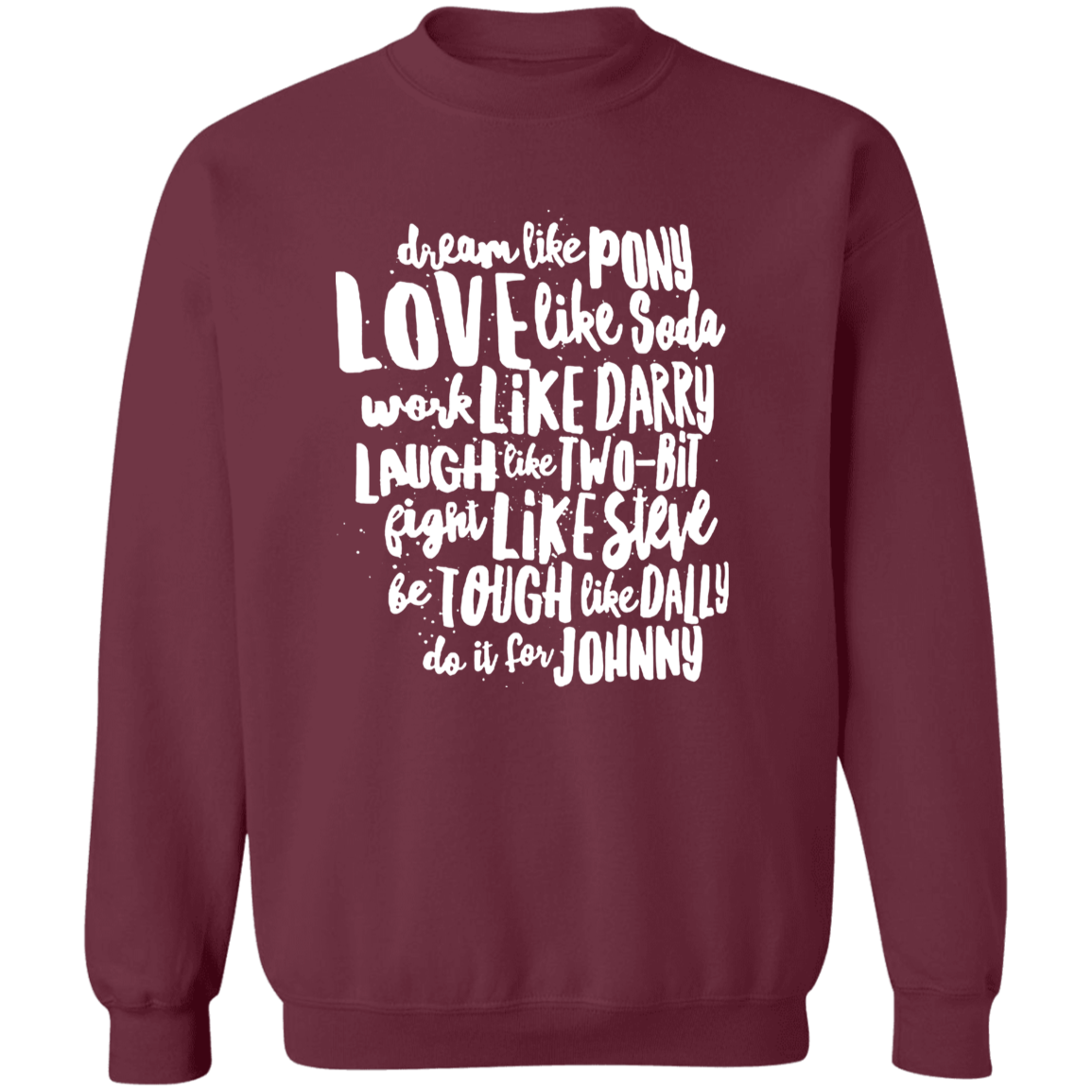 The Outsiders Character Names Funny Literature Teacher Vintage T-Shirt G180 Gildan Crewneck Pullover Sweatshirt