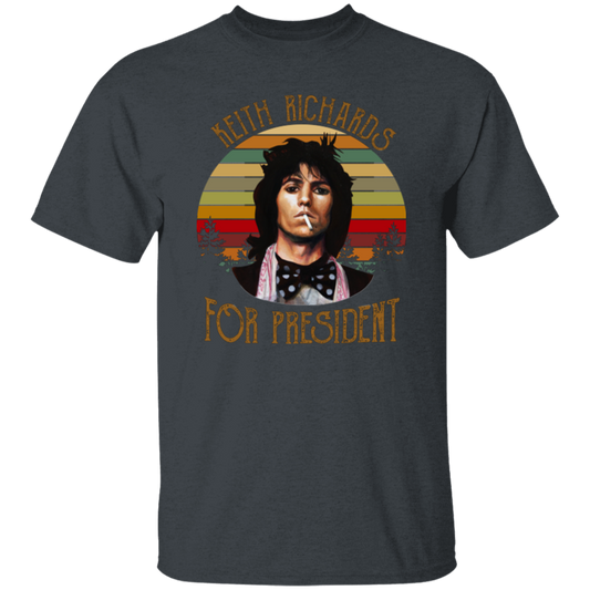 Keith For President Vintage T-Shirt, Keith Richards Shirt, Guitar Lovers Shirt, Rock Music Shirt, Funny Gift Tee For You And Your Friends	G500 5.3 oz. T-Shirt