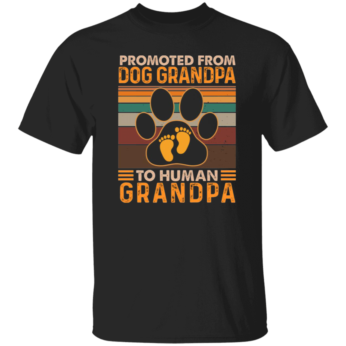 Promoted From Dog Grandpa To Human Grandpa Vintage T-Shirt, Father's Day Shirt, Fathers Day Shirt, Grandpa Shirt, Dog Lovers ShirtG500 5.3 oz. T-Shirt