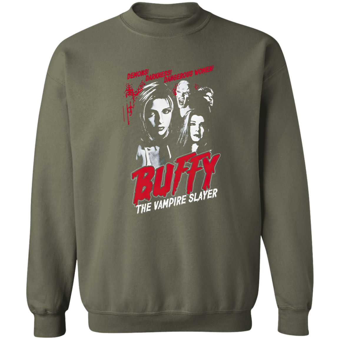 G180 Gildan Crewneck Pullover Sweatshirt Buffy The Vampire Slayer Buffy Unisex Vintage T-Shirt