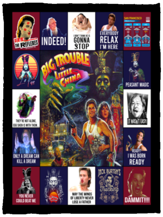 Big Trouble In Little China Fleece Blanket, Premium Sherpa Blanket, Martial Art Movie Blanket, Big Trouble In Little China Movie Blanket	VPS Cozy Plush Fleece Blanket - 30x40
