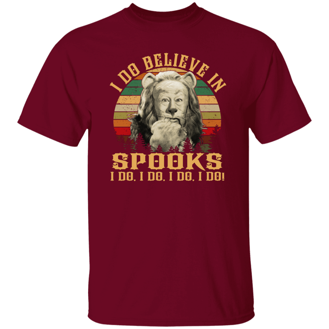 The Cowardly Lion I Do Believe In Spooks Vintage T-Shirt