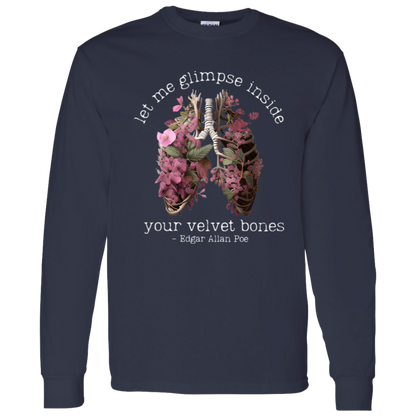 Edgar Allan Poe Let Me Glimpse Inside Your Velvet Bones Funny Halloween Teacher Vintage T-Shirt