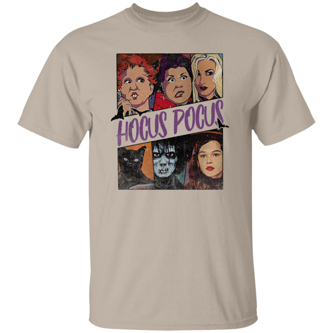 G500 5.3 oz. T-Shirt Retro Hocus Pocus Characters Vintage T-Shirt