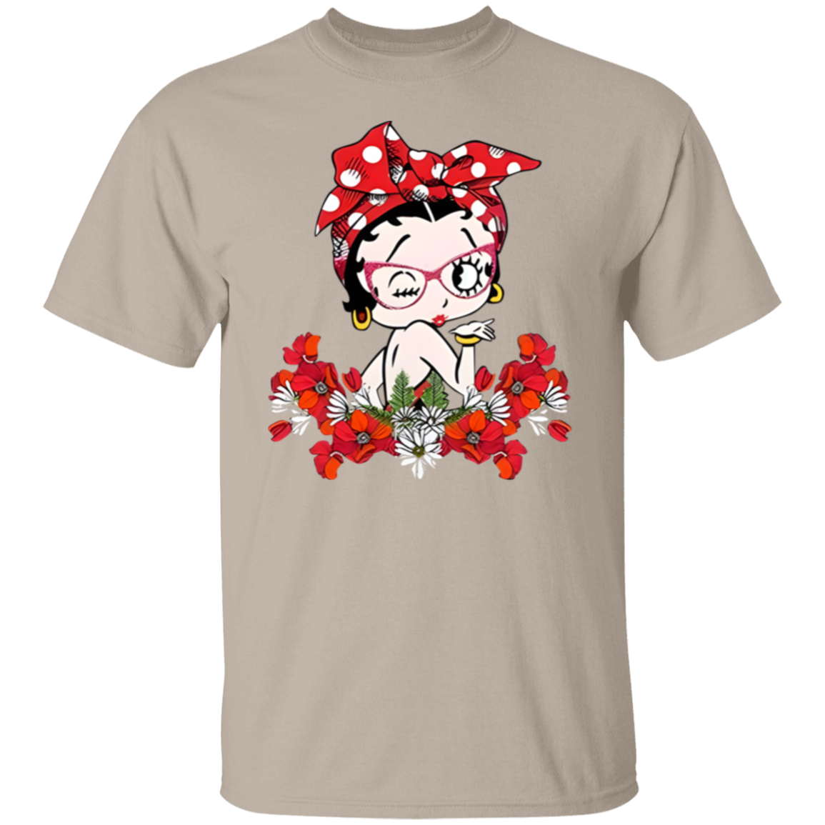 Betty Boop Flower  T-Shirt - leleart