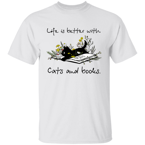 Life Is Better With Cats And Books Vintage T-Shirt - YOUTH