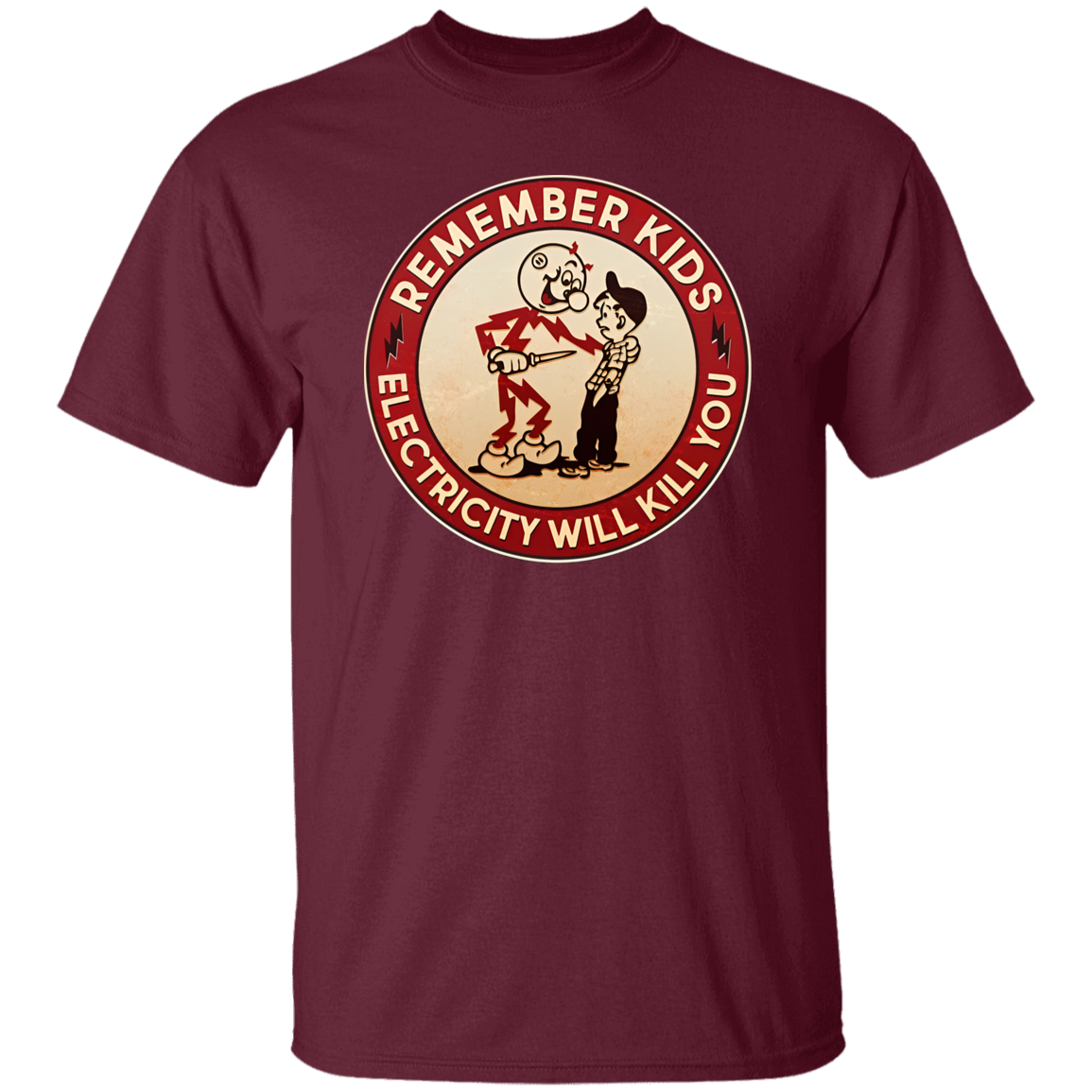 Funny Retro Vintage Electricity Will Kill You Emblem Vintage T-Shirt
