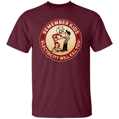 Funny Retro Vintage Electricity Will Kill You Emblem Vintage T-Shirt