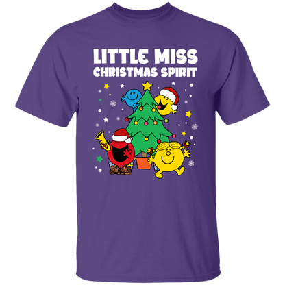 Little Miss Christmas Spirit Teacher Vintage Unisex  T-Shirt - letter