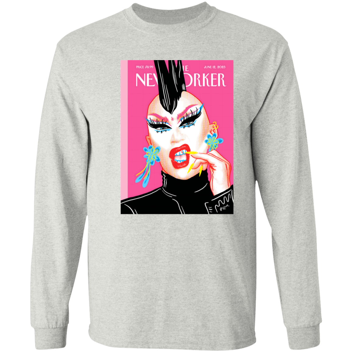 G540 LS T-Shirt 5.3 oz. The New Yorker Magazine Cover The Look Of Pride By Sasha Velour Unisex T-Shirt