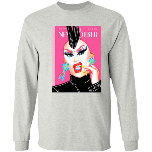 G540 LS T-Shirt 5.3 oz. The New Yorker Magazine Cover The Look Of Pride By Sasha Velour Unisex T-Shirt