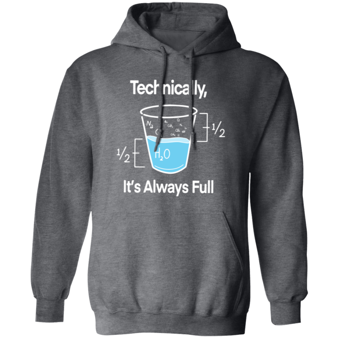 Technically It's Always Full Vintage G185 Gildan Pullover Hoodie - letter