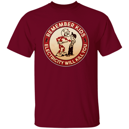 Funny Retro Vintage Electricity Will Kill You Emblem Vintage T-Shirt