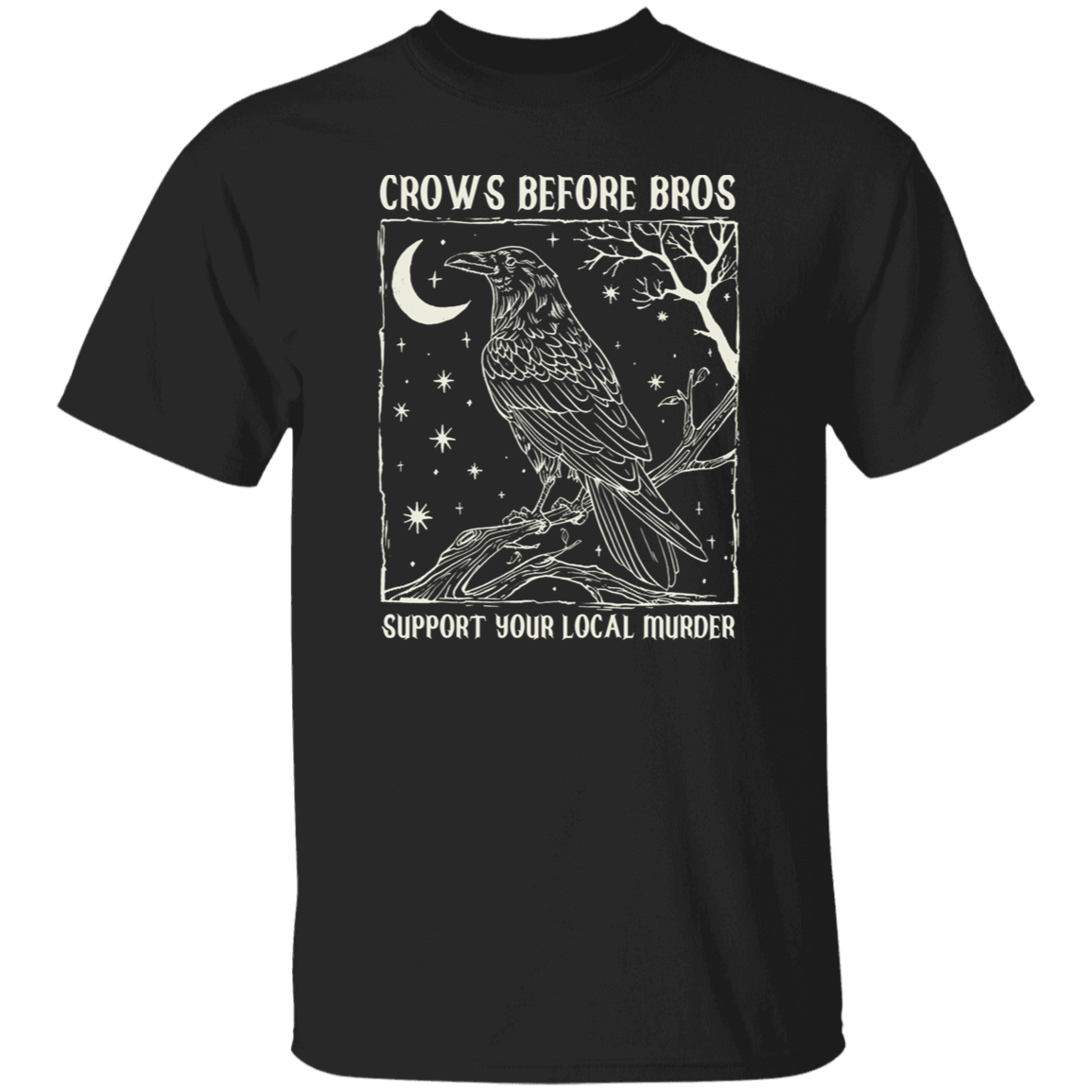 Crows Before Bros Support Your Local Murder Teacher Vintage Unisex  T-Shirt - letter