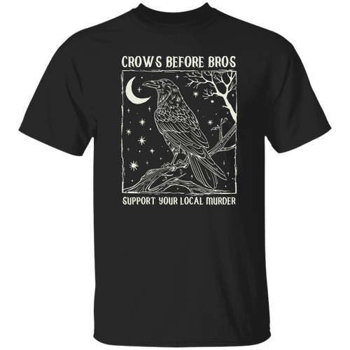 Crows Before Bros Support Your Local Murder Teacher Vintage Unisex  T-Shirt - letter