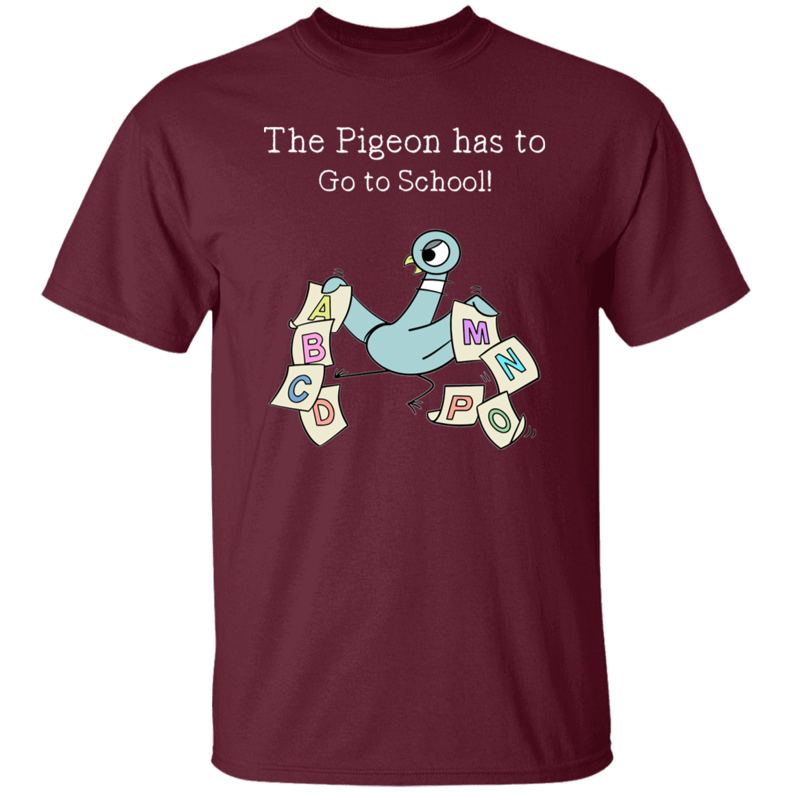 The Pigeon Has To Go To School Teacher T-Shirt,Book Character ABC Tee for Teachers & Kids