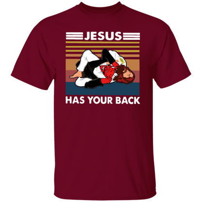 Jiu Jitsu Jesus Has Your Back Funny Christian Gift Vintage T-Shirt - leleart