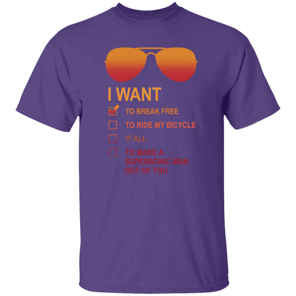 I Want to Break Free Freddie Mercury Glasses T-Shirt - leleart