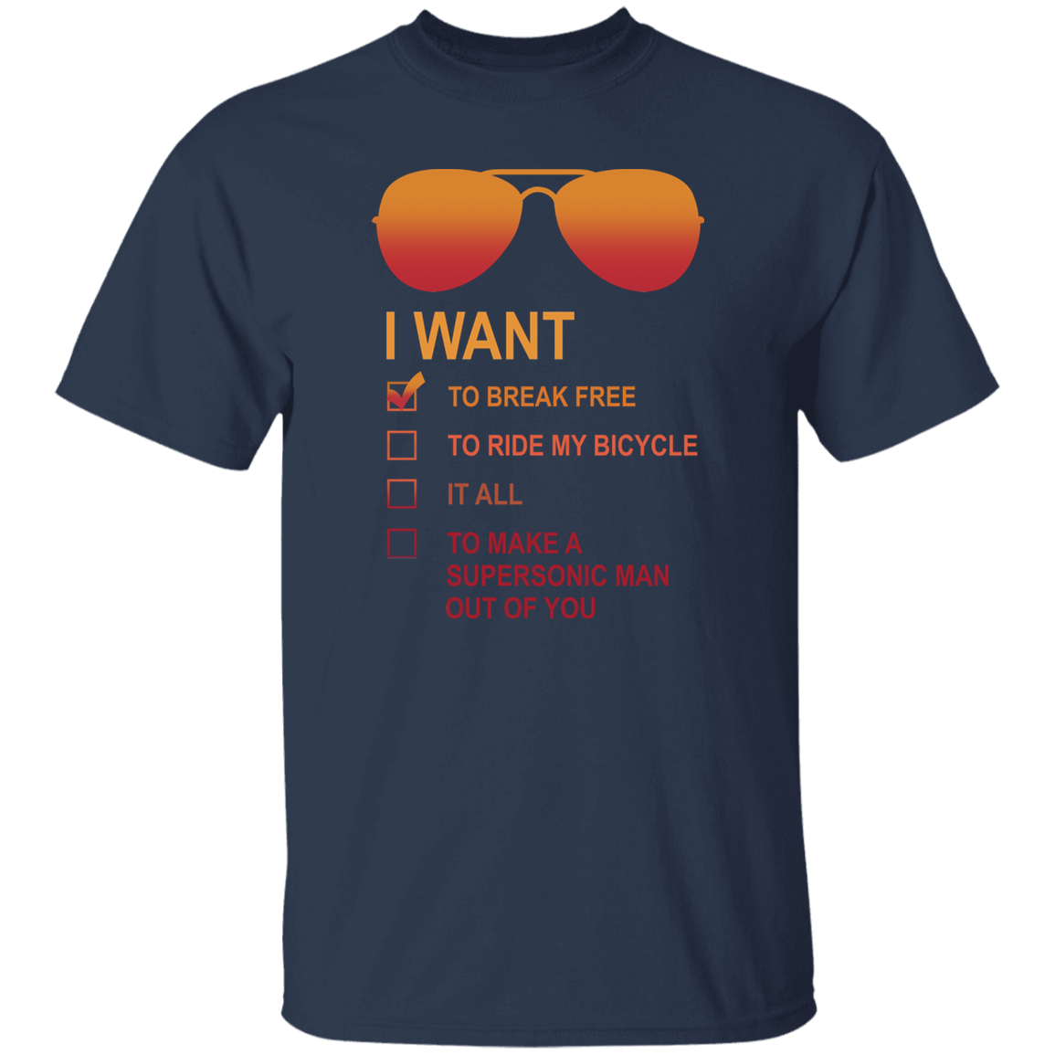I Want to Break Free Freddie Mercury Glasses T-Shirt - leleart