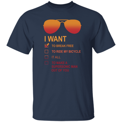 I Want to Break Free Freddie Mercury Glasses T-Shirt - leleart